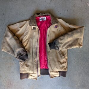 Dickies Tan and Brown Jacket with Red Lining